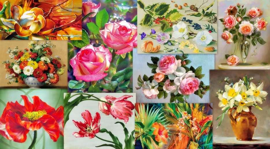 Blommor - målning pussel online från foto