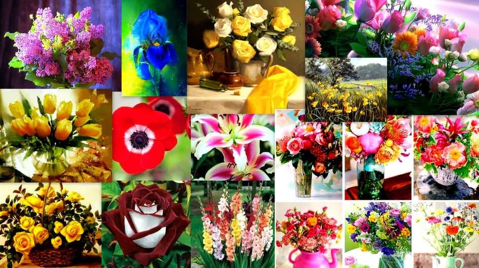 花のコラージュ オンラインパズル