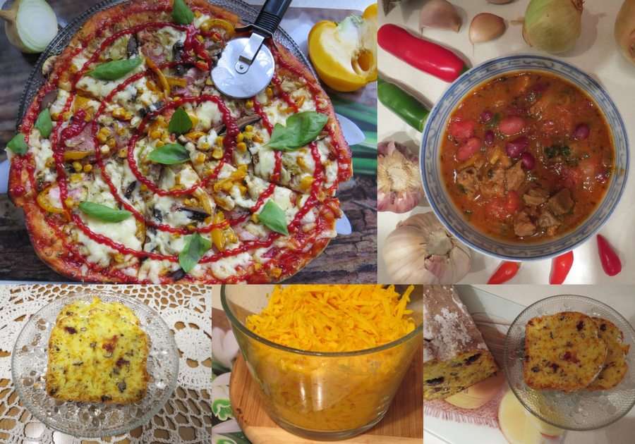 Culinaire collage puzzel online van foto