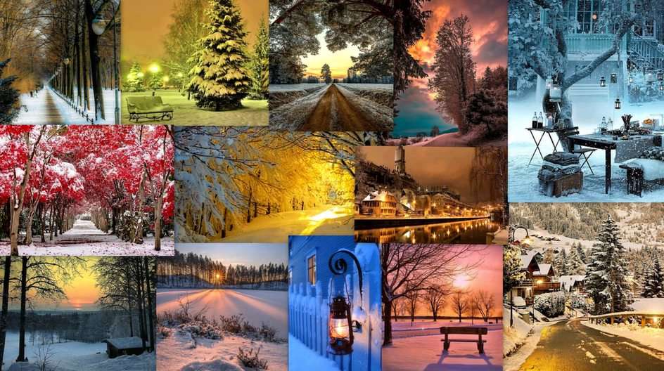 Colagem de inverno puzzle online a partir de fotografia