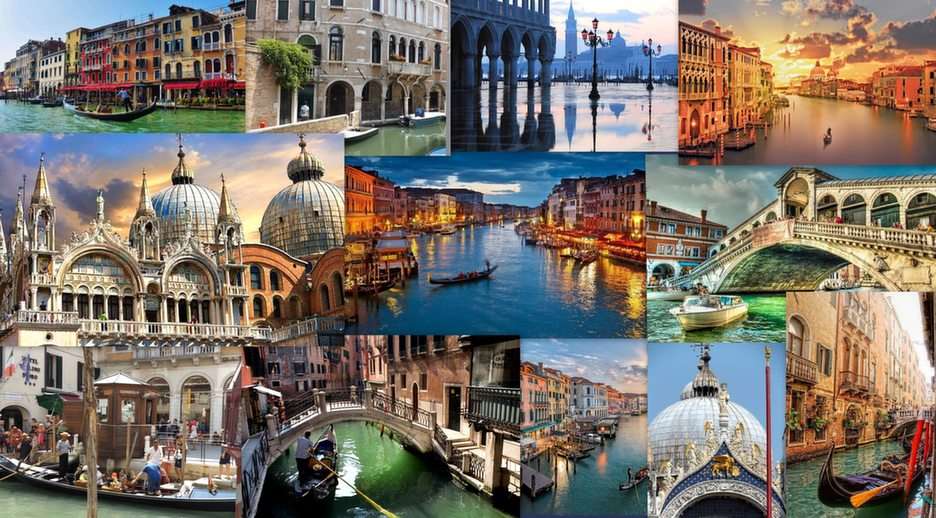 Venedig-collage pussel online från foto