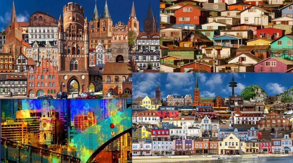 Kollázs városok online puzzle