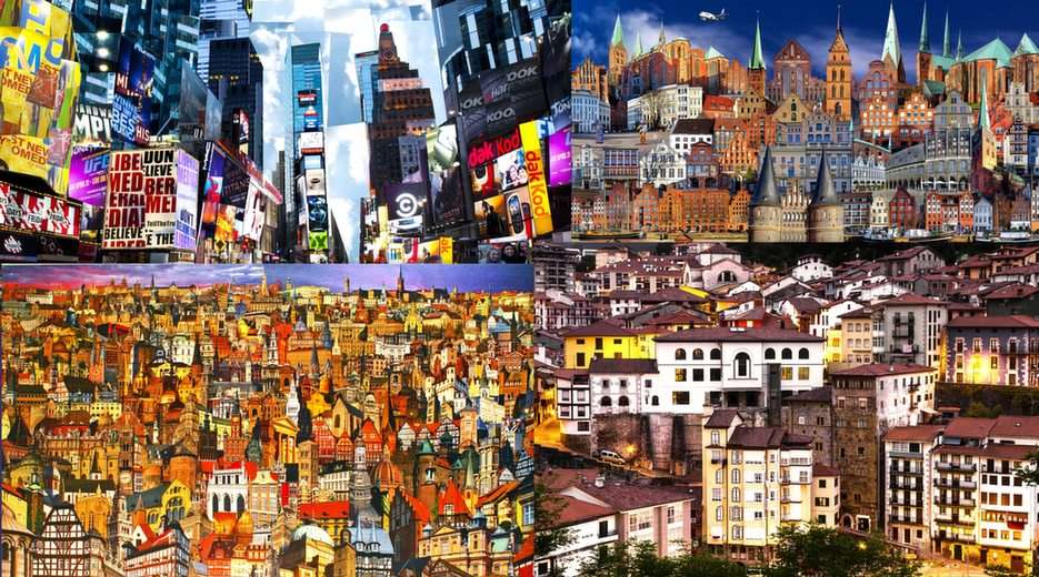 Ciudades collage rompecabezas