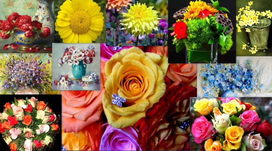 Floral collage online puzzle