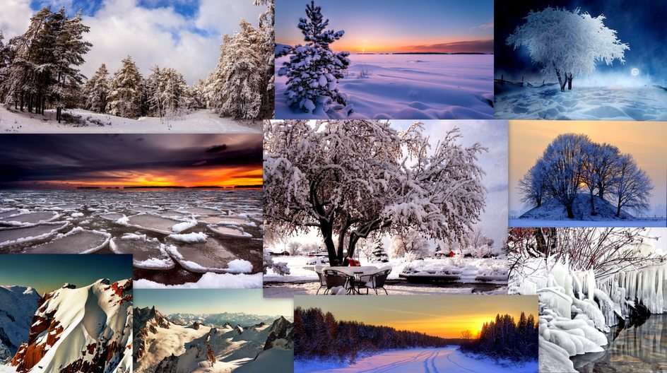 Winter collage puzzle online from photo