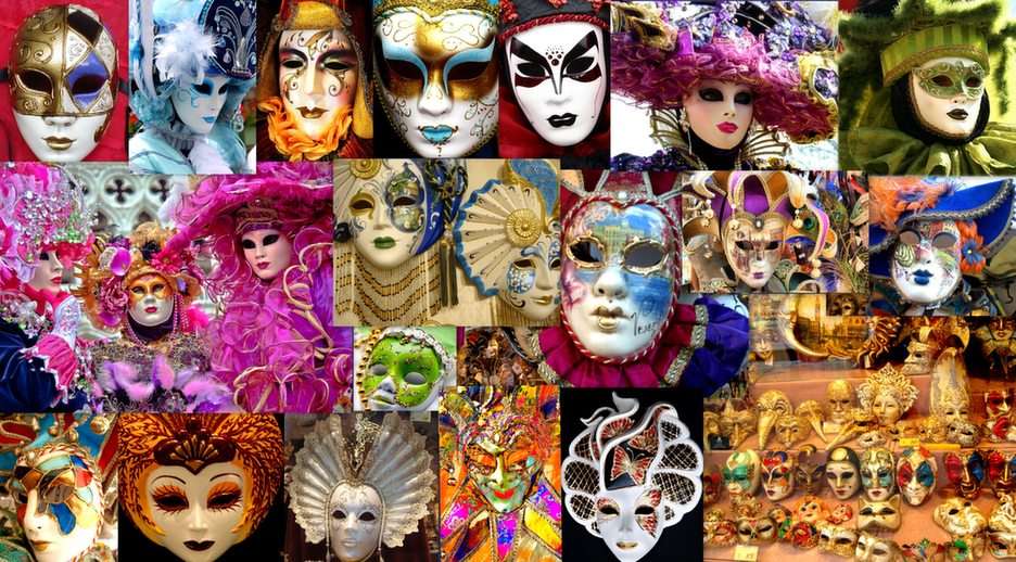 Mascaras venecianas puzzle online a partir de foto