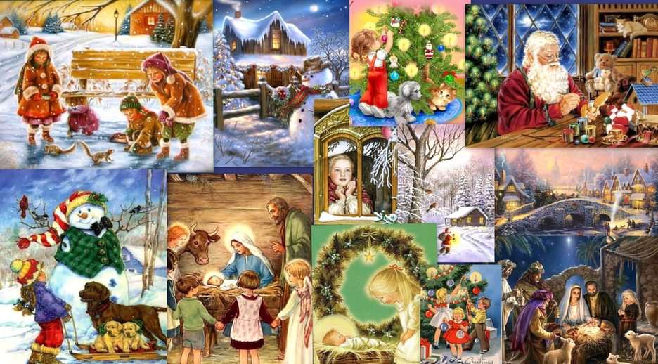 Christmas cards puzzle online from photo