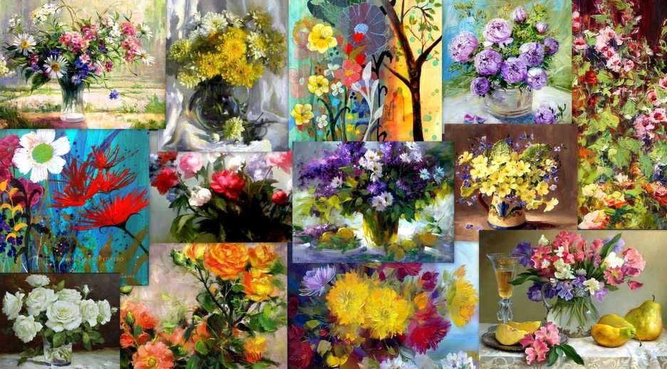 Collage floral rompecabezas en línea