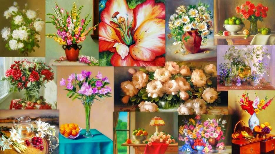 Flori - pictură puzzle online din fotografie