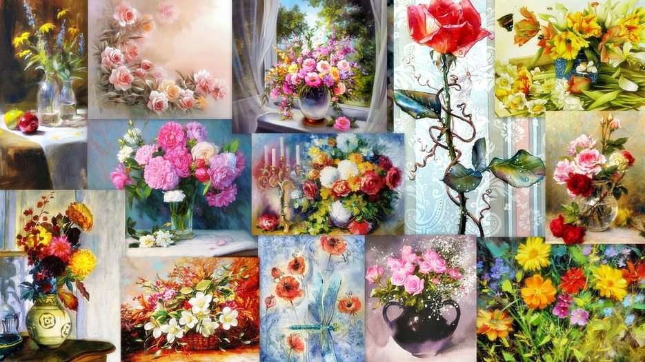 Flores - pintura rompecabezas en línea