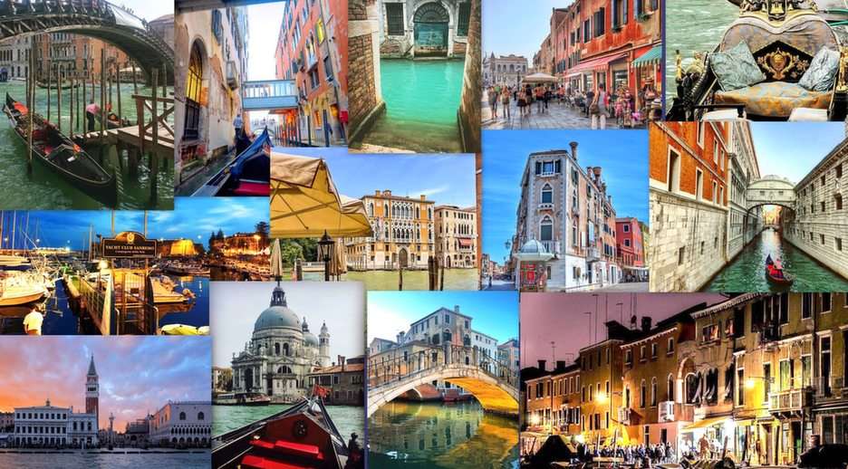 Venedig-collage pussel online från foto