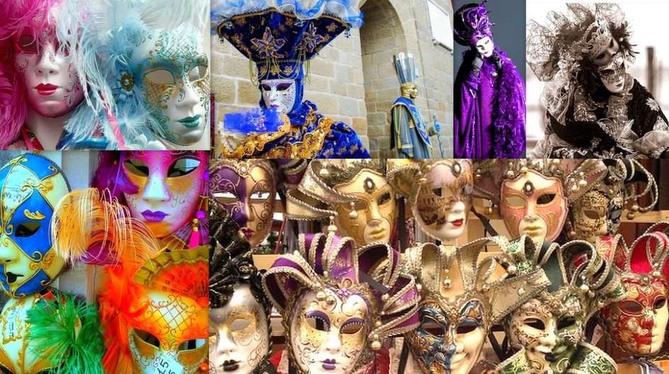 Benátské masky online puzzle