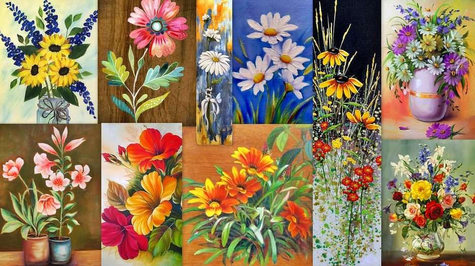 Bloemen - schilderen online puzzel