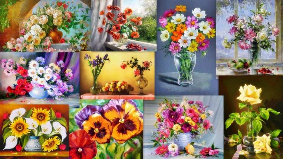 Fleurs - peinture puzzle en ligne à partir d'une photo