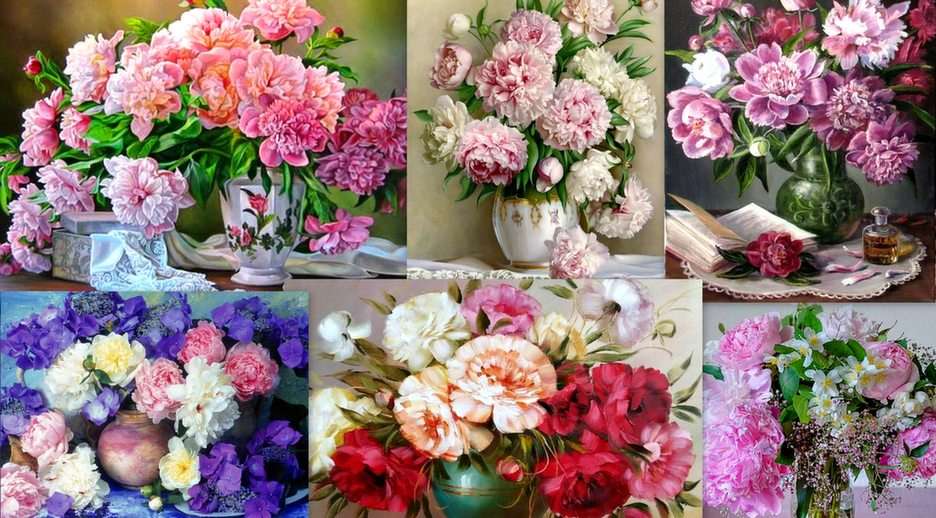 Peonies puzzle online from photo