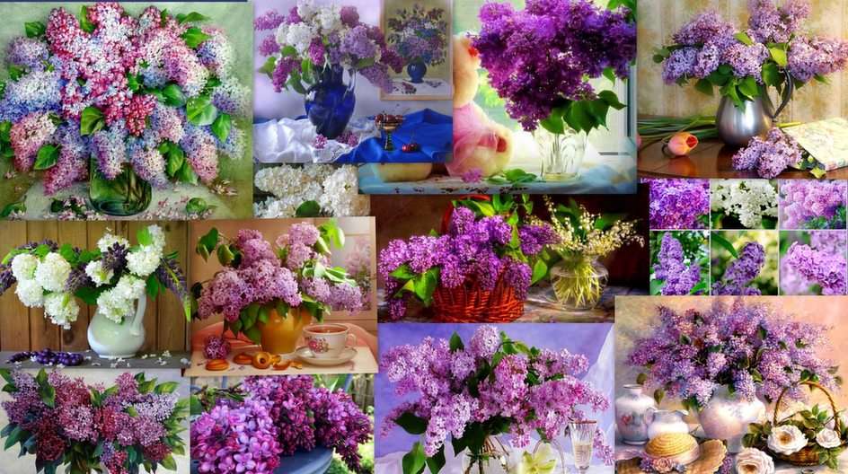 Blommor-lila Pussel online