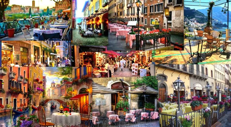 Italian cafes puzzle online from photo