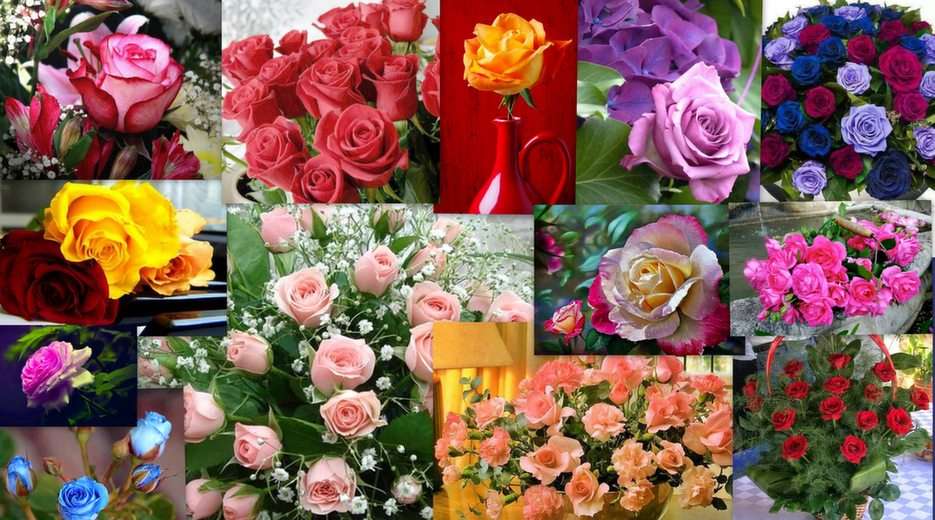 Colaj floral puzzle online din fotografie