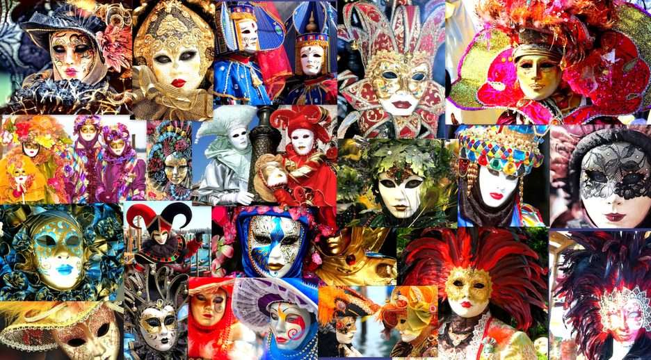 Venetian masks puzzle online from photo