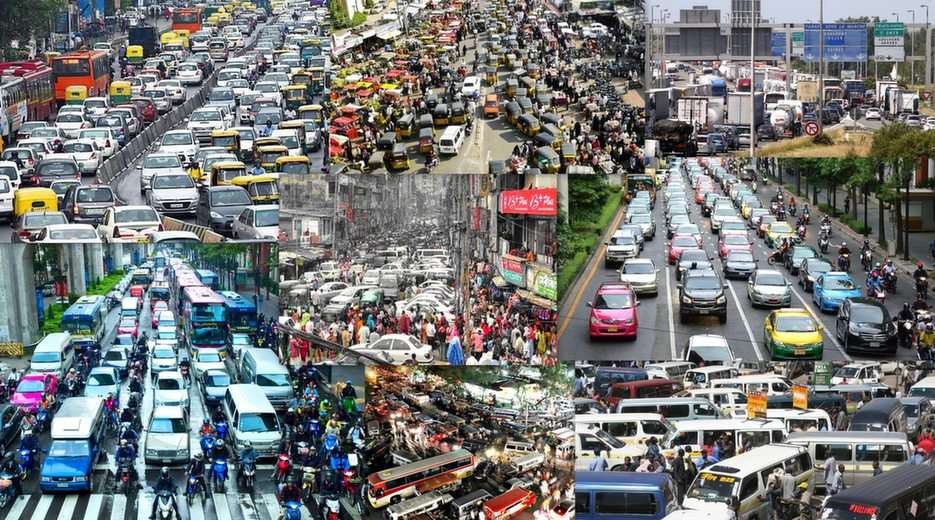 Traffic puzzle online from photo