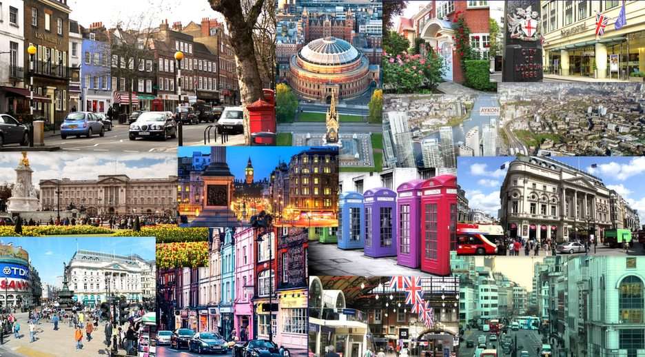 ロンドンのコラージュ 写真のパズル