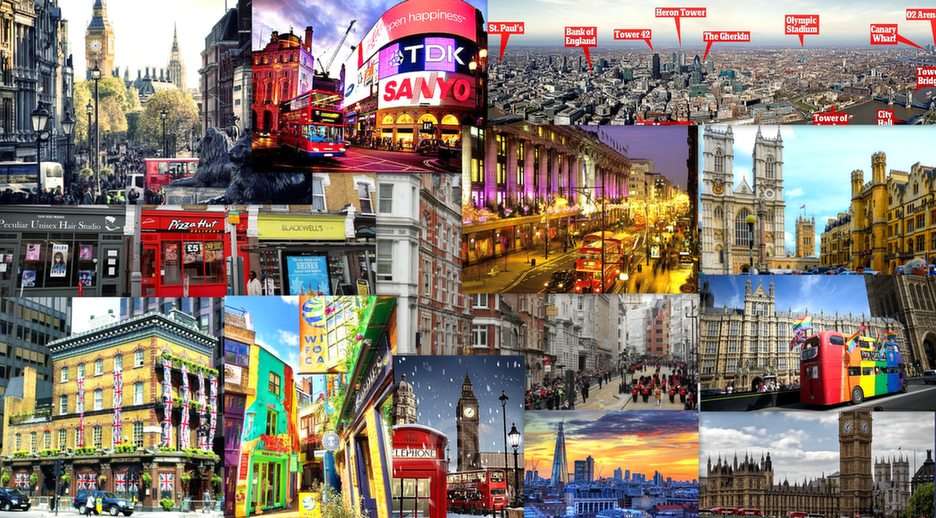 ロンドンのコラージュ 写真からオンラインパズル