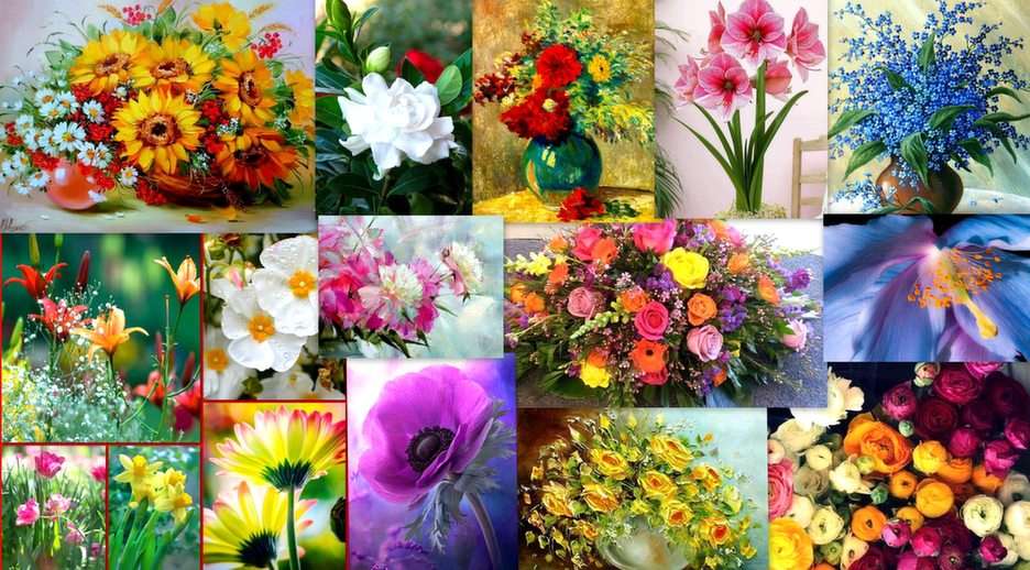 Květinová koláž online puzzle