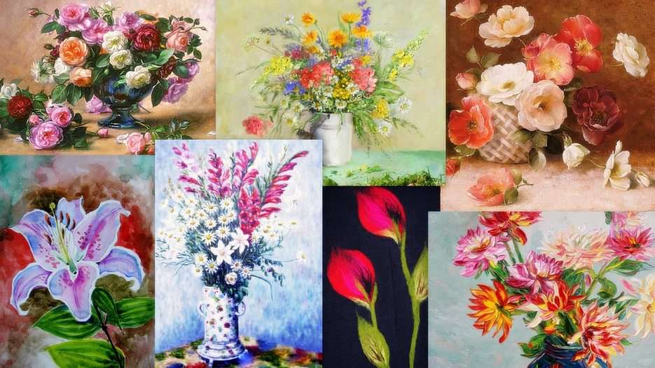Fleurs - peinture puzzle en ligne à partir d'une photo