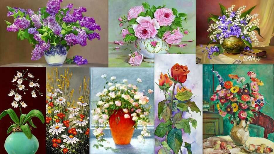 Λουλούδια - ζωγραφική online παζλ