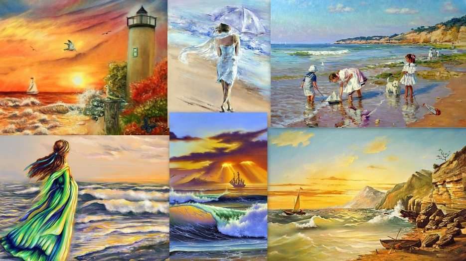 At the seaside - painting online puzzle