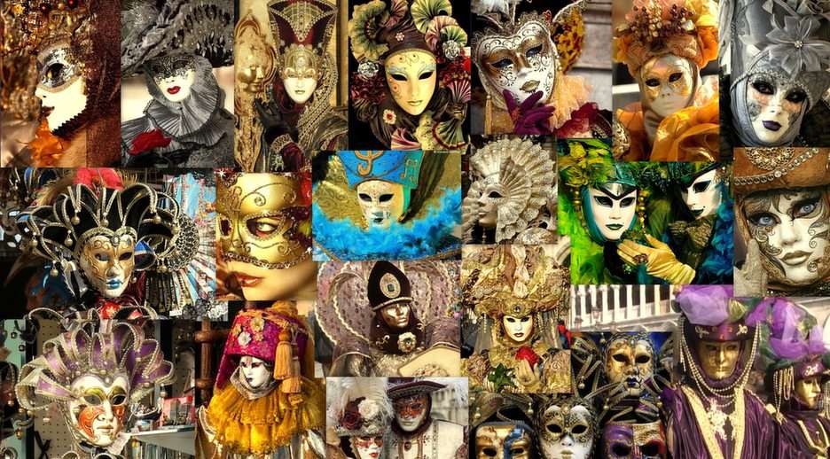 Masques vénitiens puzzle en ligne à partir d'une photo