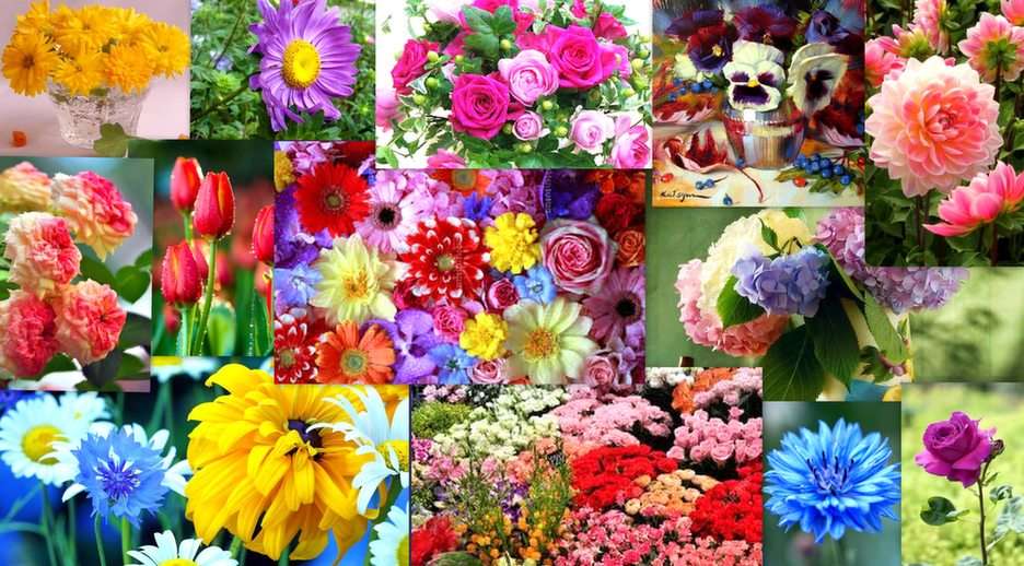 Floral κολάζ παζλ online από φωτογραφία