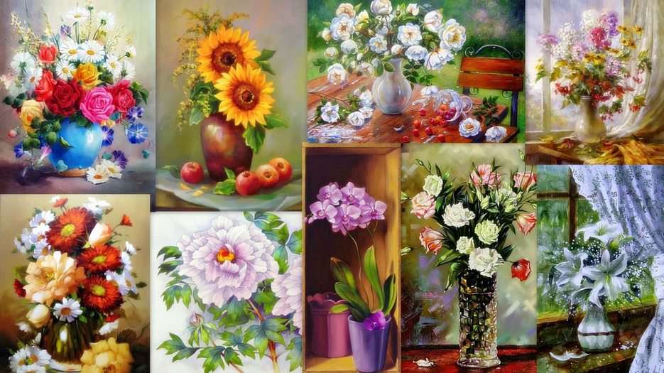Flowers - painting puzzle online from photo