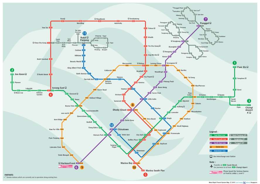 Mapa de Cingapura puzzle online a partir de fotografia