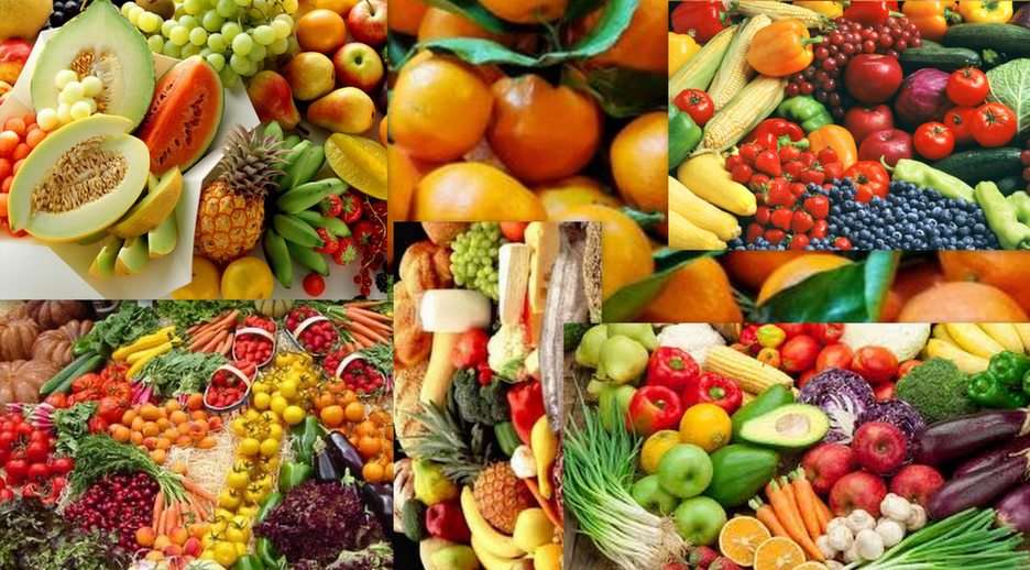 Zöldségek és gyümölcsök puzzle online fotóról