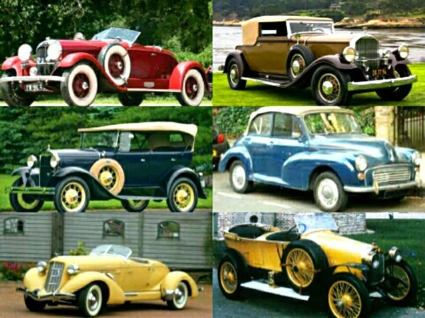 Old cars puzzle online from photo