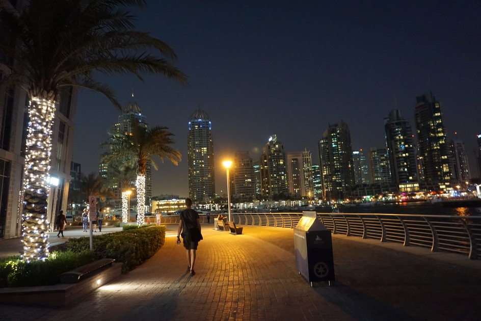 Dubai bei Nacht Online-Puzzle vom Foto