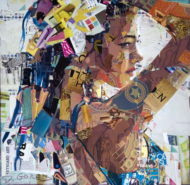 Collage de papeles puzzle online from photo