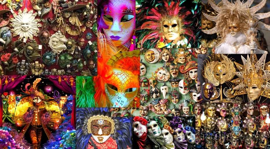 Benátské masky online puzzle