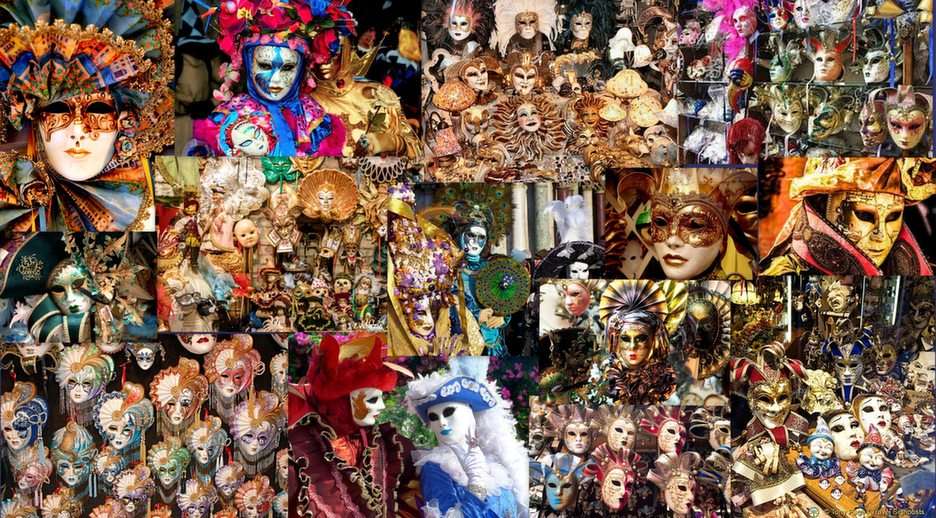 Venetian masks puzzle online from photo