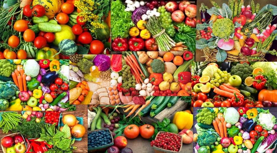 Зеленчуци и плодове онлайн пъзел от снимка