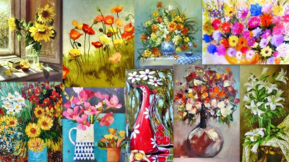 Virágok - festés puzzle online fotóról