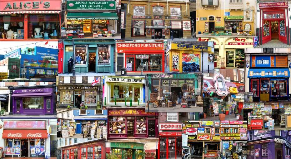 London-shops puzzle online from photo