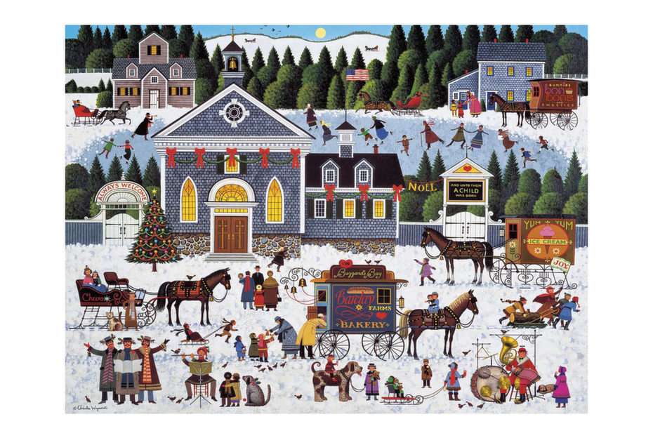 Winter Town puzzle online from photo