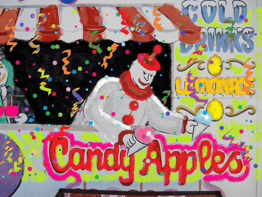 snoep appel clowns puzzel online van foto