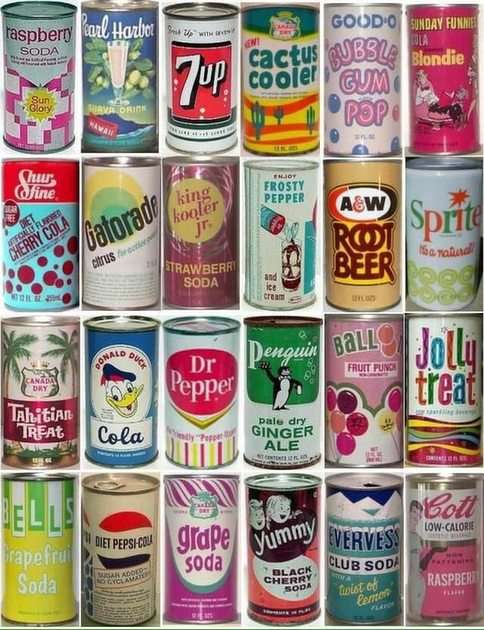 old soda cans puzzle from photo