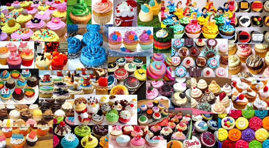 sweet cupcakes puzzle online from photo