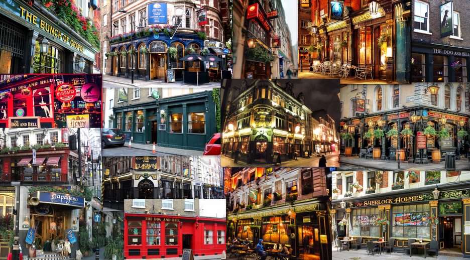 London pubs puzzle online from photo