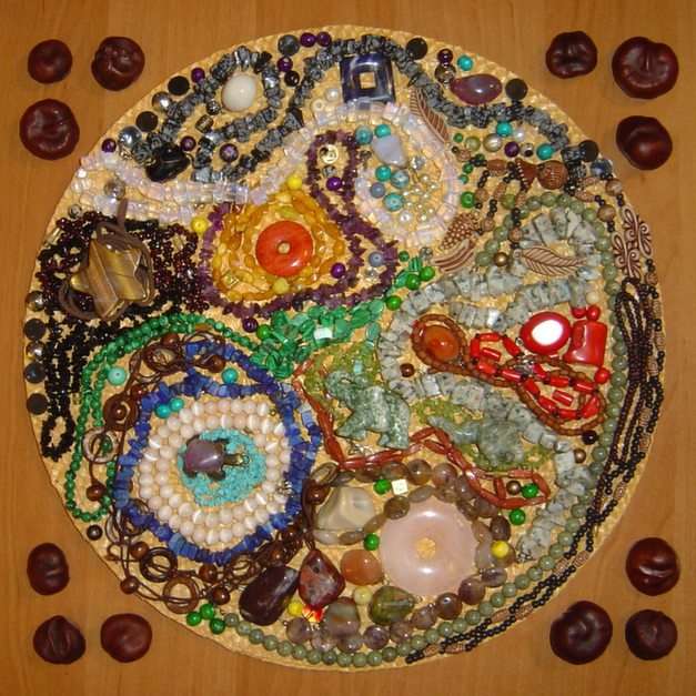 mosaic of beads puzzle online from photo