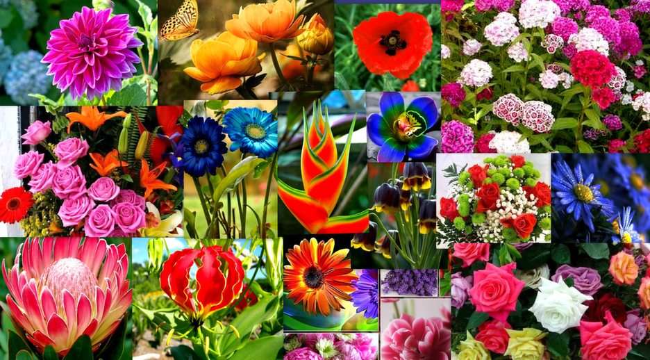 Květinová koláž online puzzle